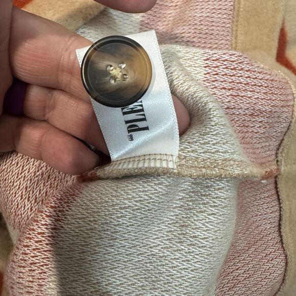 Pleasures Typo Cardigan Orange Striped Pockets Sweater Wool Blend Autumn Men L - Picture 7 of 11